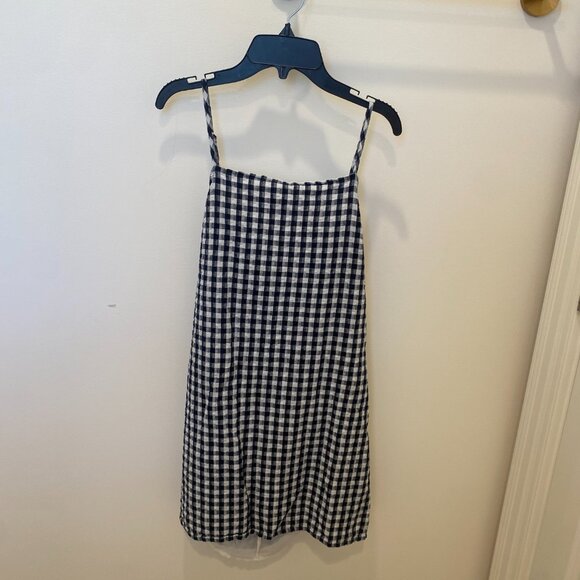 American Eagle Navy and White Gingham Tie-back Sundress - Picture 3 of 7